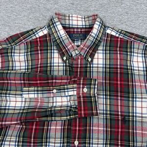 Polo Ralph Lauren Shirt Mens XLT Colorful Plaid Long Sleeve Button Down Preppy